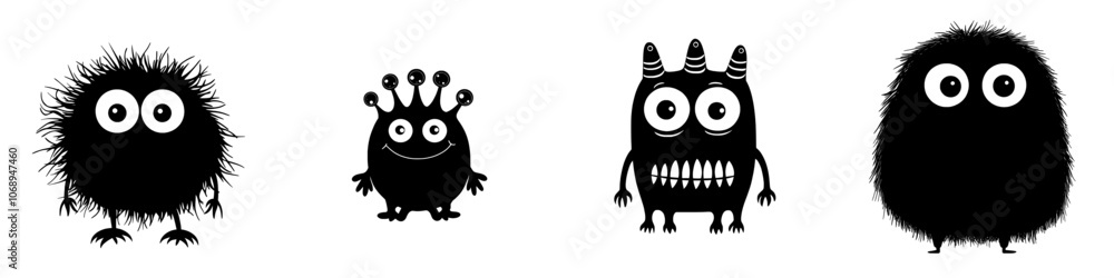 Fototapeta premium Grinning and laughing gremlin trolls