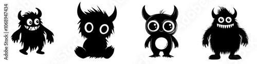 Its body is green and it has horns and outgoing teeth, the Oni green monster.