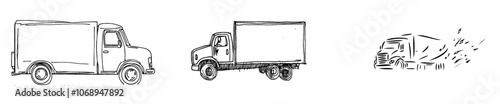 The BOX TRUCK is a doodle illustration created specifically for the template design.