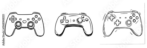 Animated video game joystick controller. Computer retro arcade play concept. Modern illustration.