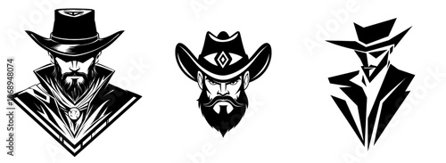 Silhouettes of a cowboy | Modern Illustration - Minimalist and Simple