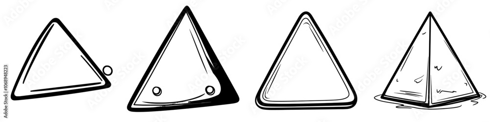 In the center is a large trapezoid symbol. Black symbol isolated from the rest of the design In the center is a large trapezoid symbol. Black symbol isolated from the rest of the design