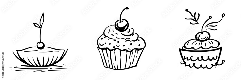 An outline Pancake icon in a hand-drawn style. An outline Pancake icon in a hand-drawn style.