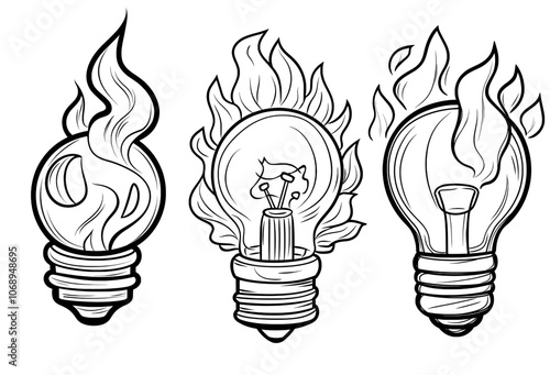 Black compact fluorescent light bulb.