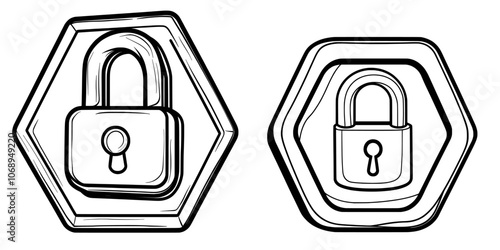 On a white background, a padlock glyph icon is isolated
