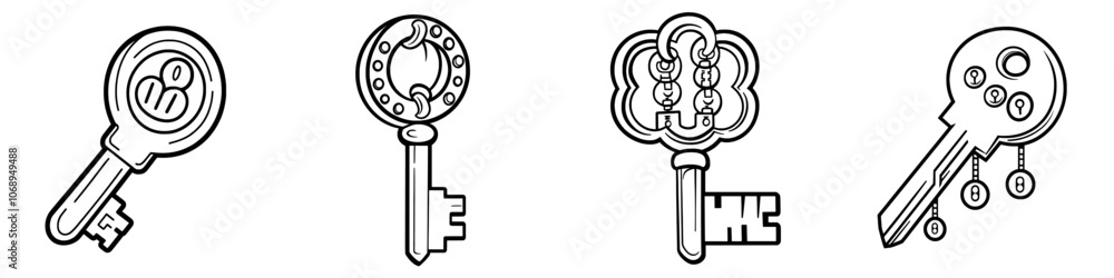 Isolated white background with modern key glyph icon Isolated white background with modern key glyph icon