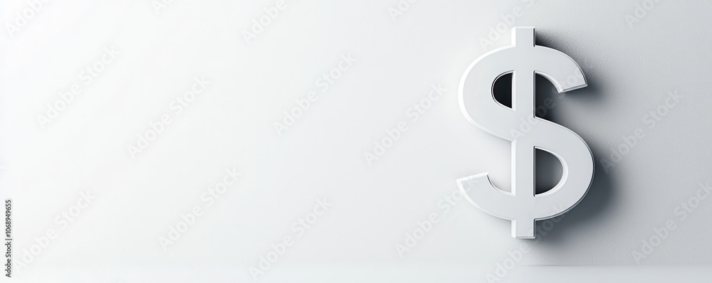 Obraz premium Elegant 3d dollar sign floating with soft shadows symbolizing wealth and prosperity