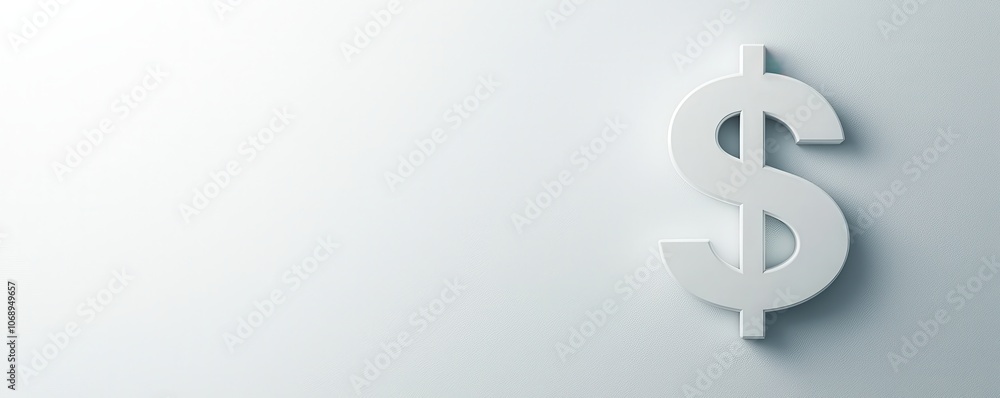 Elegant 3d dollar sign symbolizing value and wealth with faint shadows in low resolution Elegant 3d dollar sign symbolizing value and wealth with faint shadows in low resolution