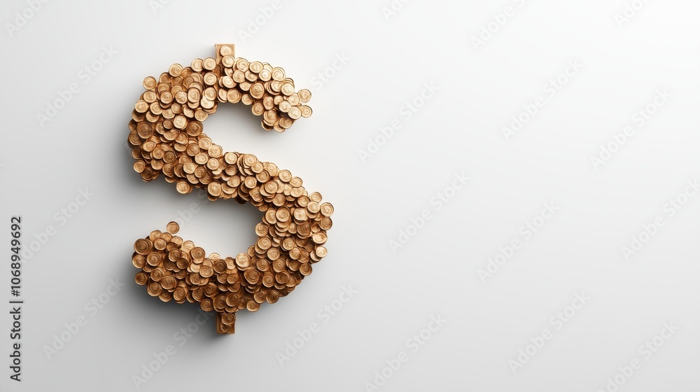 Elegant 3d gold coin dollar sign symbolizing wealth and prosperity in low resolution Elegant 3d gold coin dollar sign symbolizing wealth and prosperity in low resolution