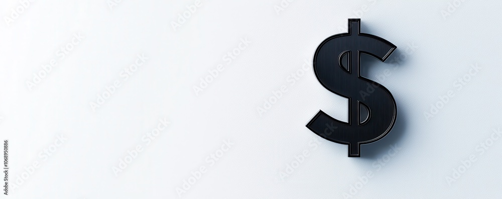 The aesthetic of a minimalistic matte black dollar sign symbolizing low resolution in 3d design The aesthetic of a minimalistic matte black dollar sign symbolizing low resolution in 3d design