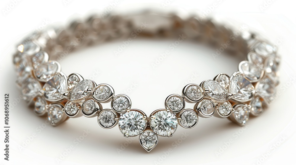 Elegant Floral Diamond Bracelet with Sparkling Gems Elegant Floral Diamond Bracelet with Sparkling Gems