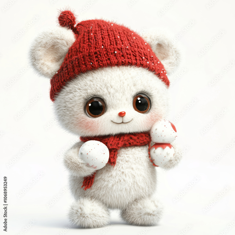 Christmas characters and objects , clipart, stuffed toy, plush toy, a fluffy fur texture, cutie Christmas characters and objects , clipart, stuffed toy, plush toy, a fluffy fur texture, cutie
