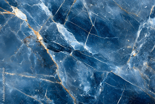 Blue Marble whit white veins, italian marble, abstract stone texture pattern, blue luxury background photo