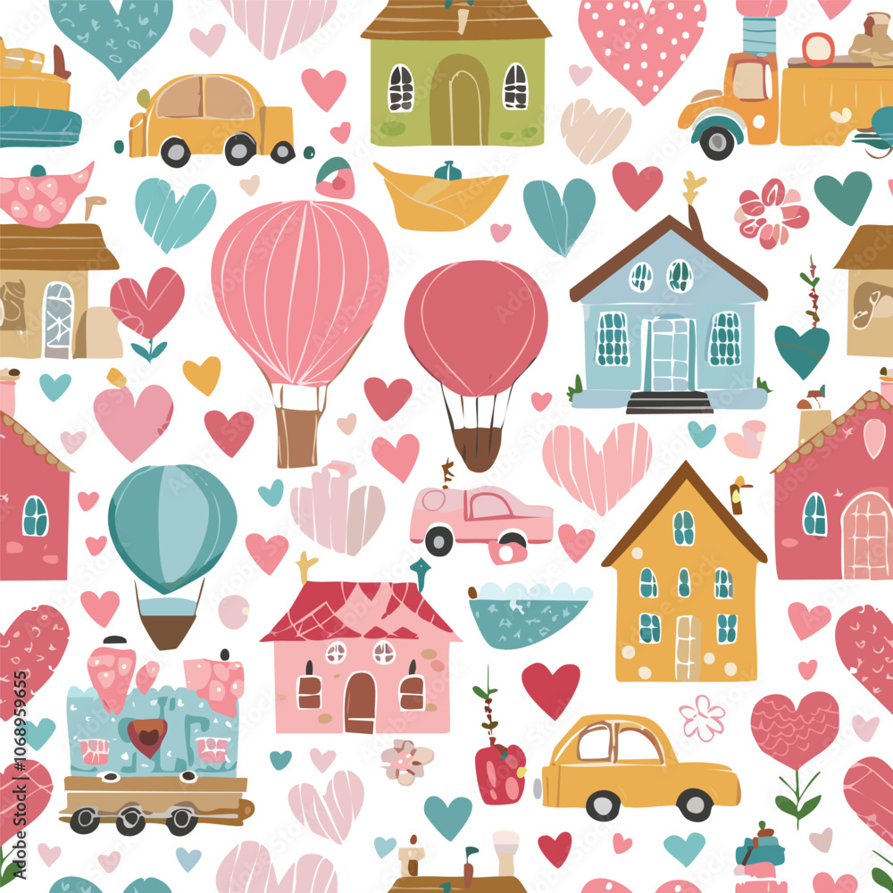 Seamless pattern of hearts filled with love Seamless pattern of hearts filled with love