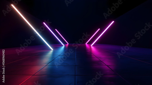 Futuristic Neon Light Corridor