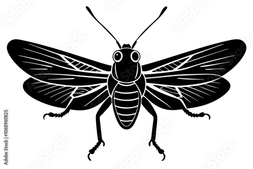 Grasshopper silhouette vector art.