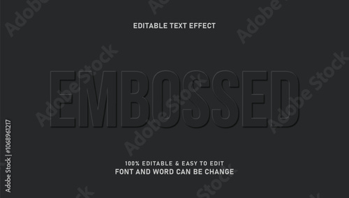 Embossed text effect with editable modern style