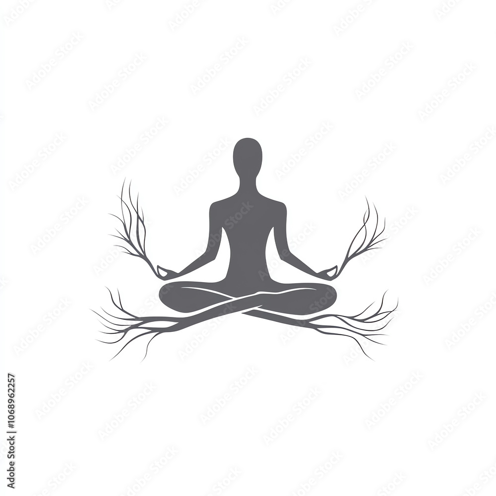 a yoga logo based on monogram style. The logo has to include a human figure doing any yoga pose a yoga logo based on monogram style. The logo has to include a human figure doing any yoga pose