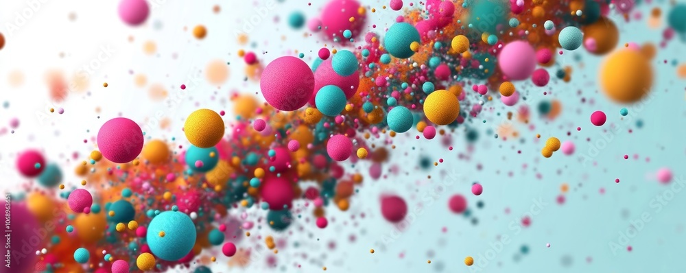 Colorful particles scattering in motion, bright explosion effect, creative design backdrop Colorful particles scattering in motion, bright explosion effect, creative design backdrop