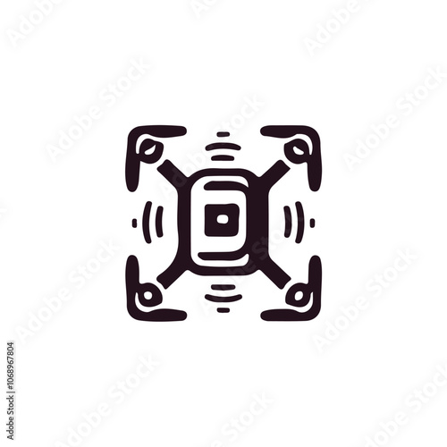 Golden Drone Icon Ready for Aerial Photography