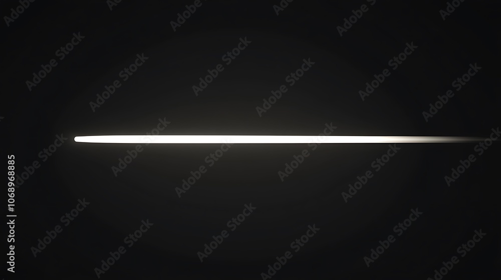 A thin, horizontal line of white light against a black background. A thin, horizontal line of white light against a black background.