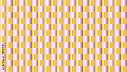 Twisted checkered colorful background yellow and golden