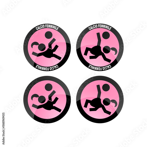 Adesivo Calcio Femminile Rovesciata - Lady Soccer BicycleKick Vector