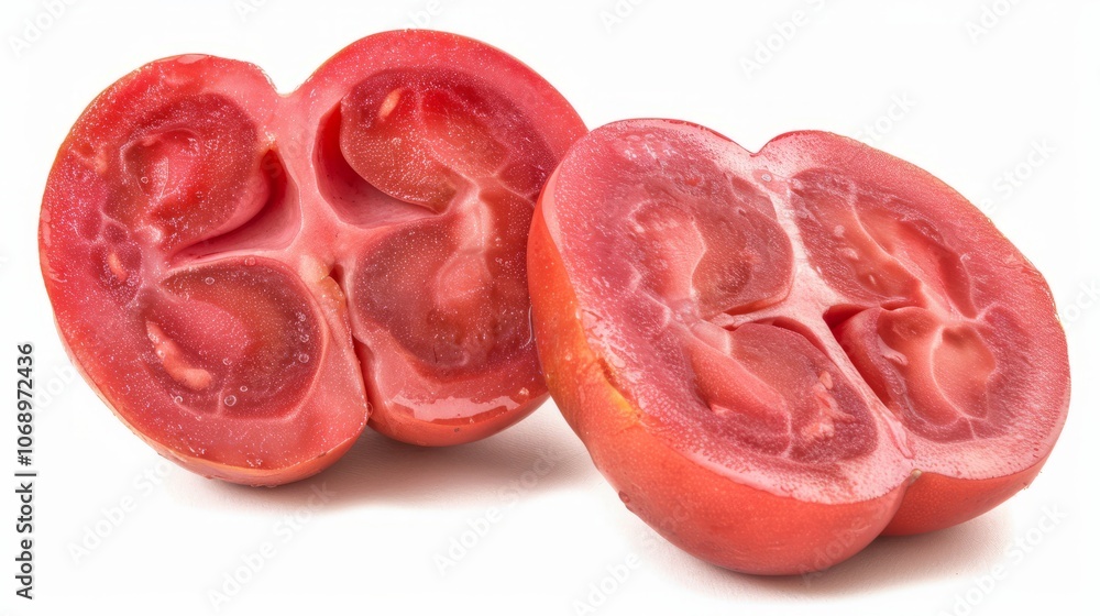 A healthy kidney-shaped fruit is placed on a white background, symbolizing kidney health. The fruit is sliced to reveal its vibrant red interior A healthy kidney-shaped fruit is placed on a white background, symbolizing kidney health. The fruit is sliced to reveal its vibrant red interior
