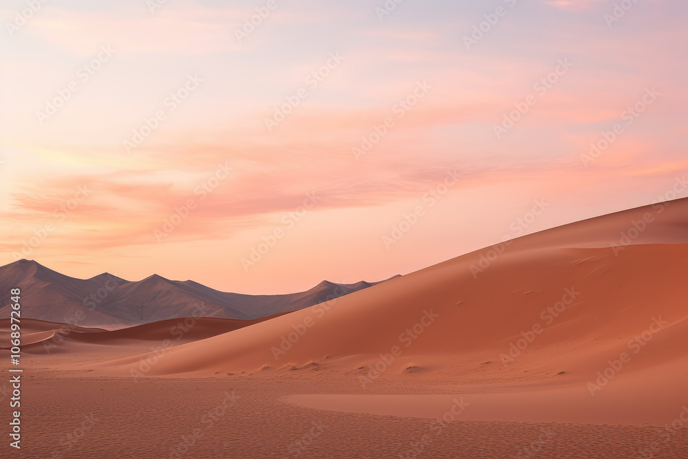 Serene Sunset Over Golden Desert Dunes Serene Sunset Over Golden Desert Dunes