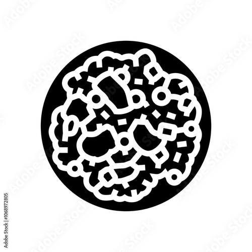fried rice chicken dish glyph icon vector. fried rice chicken dish sign. isolated symbol illustration