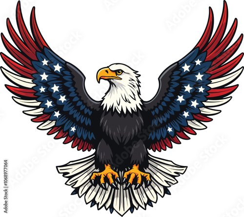 usa patriotic eagle vector illustration