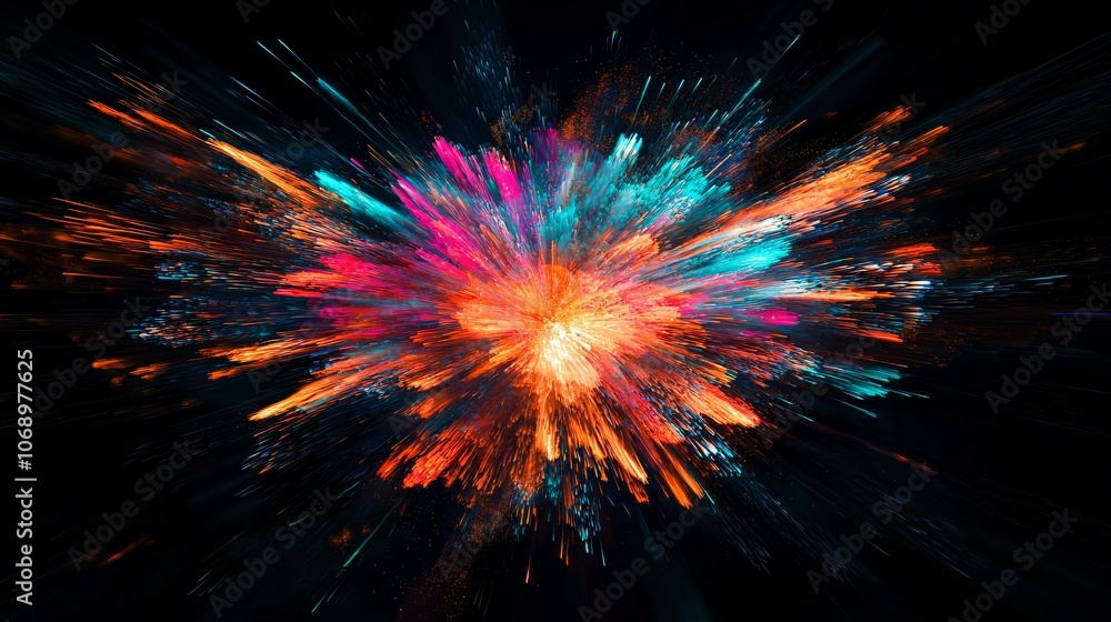 New Year Celebration: Vibrant fireworks display against dark night sky symbolizing new beginnings, dynamic burst of light captured with wide-angle lens, ample copy space for text or design elements New Year Celebration: Vibrant fireworks display against dark night sky symbolizing new beginnings, dynamic burst of light captured with wide-angle lens, ample copy space for text or design elements