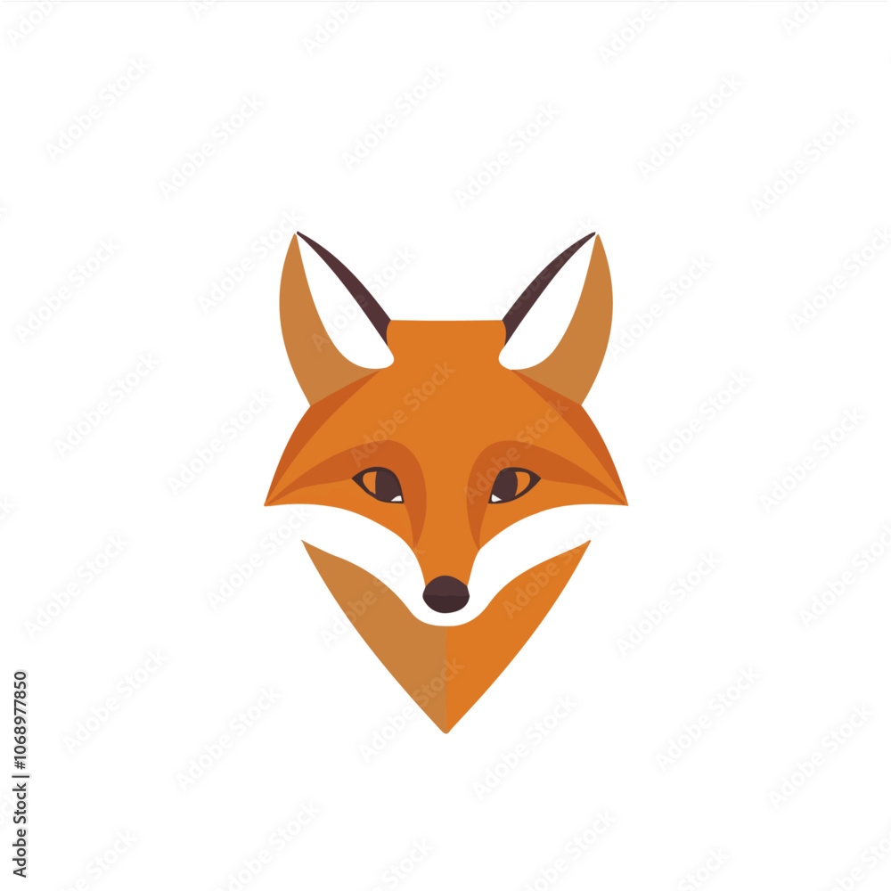2D flat vector illustration fox icon isolated on a white background.
2D flat vector illustration fox icon isolated on a white background.
