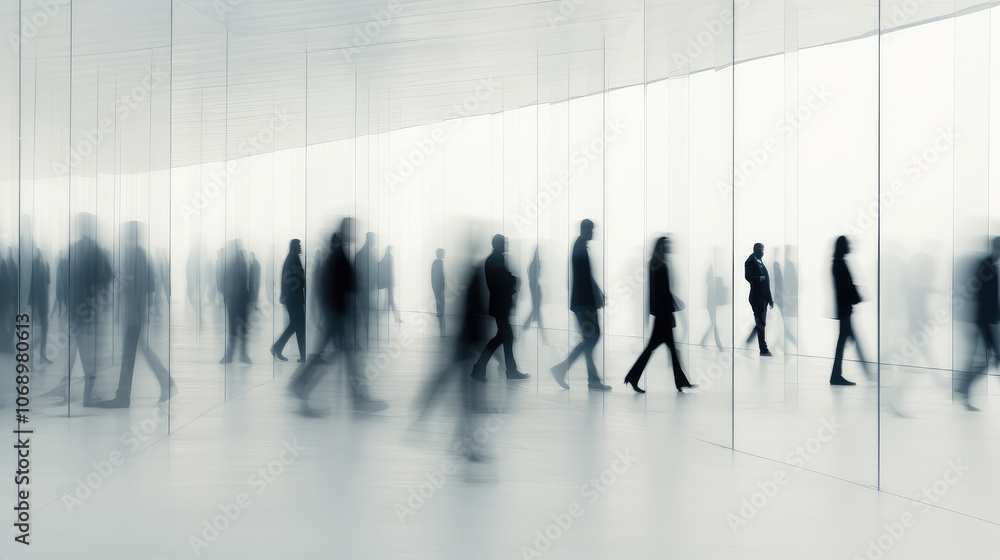 Blurred Motion of Business People Walking Blurred Motion of Business People Walking