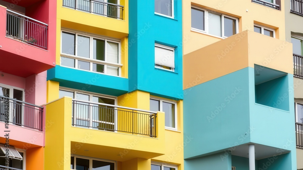 Brighten Up Your Space with This Colorful Apartment Building, Perfect for Adding a Vibrant Touch to Your Wall Art Collection Brighten Up Your Space with This Colorful Apartment Building, Perfect for Adding a Vibrant Touch to Your Wall Art Collection
