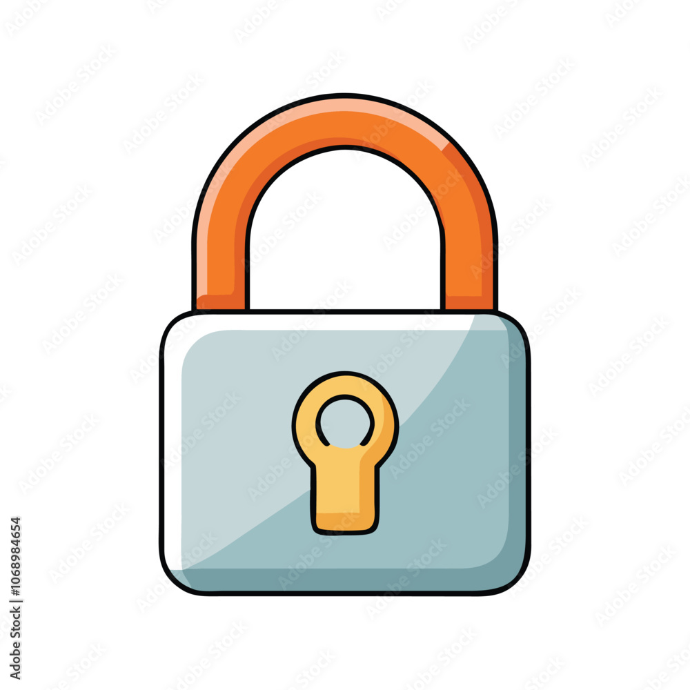 Glossy Padlock Icon with Orange Shackle, Stylized padlock icon with a glossy finish and orange shackle, symbolizing security, privacy, and protection, suitable for digital interfaces.
Glossy Padlock Icon with Orange Shackle, Stylized padlock icon with a glossy finish and orange shackle, symbolizing security, privacy, and protection, suitable for digital interfaces.