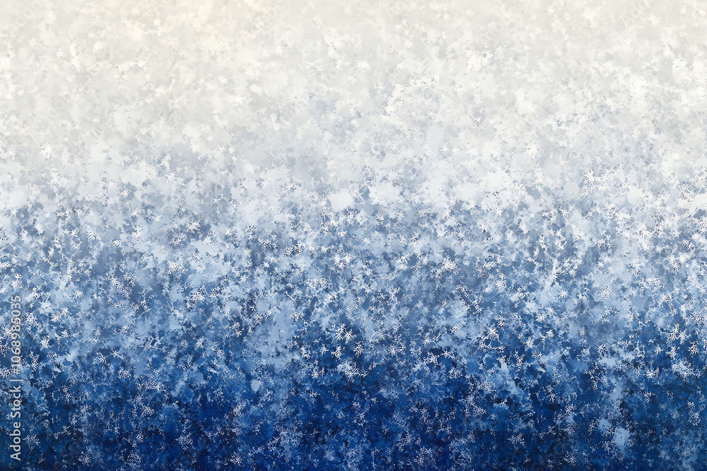Fond d'écran hivernal givré avec un dégradé de bleu profond à blanc, parsemé de petits flocons de neige.. Fond d'écran hivernal givré avec un dégradé de bleu profond à blanc, parsemé de petits flocons de neige..