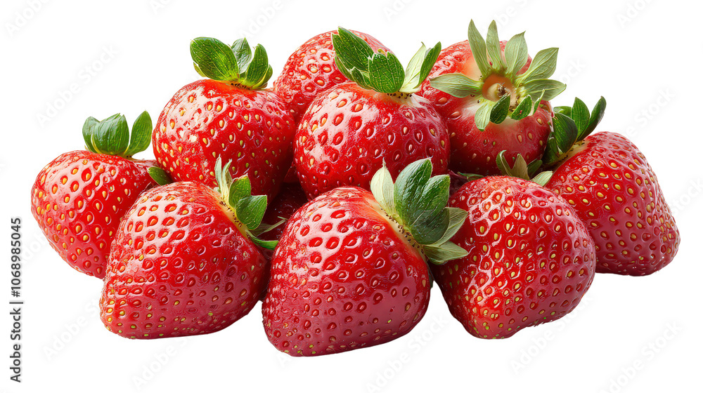 Fresh red strawberries with green leaves, showcasing natural sweetness, vibrant color, and ideal for healthy snacks or desserts. Fresh red strawberries with green leaves, showcasing natural sweetness, vibrant color, and ideal for healthy snacks or desserts.