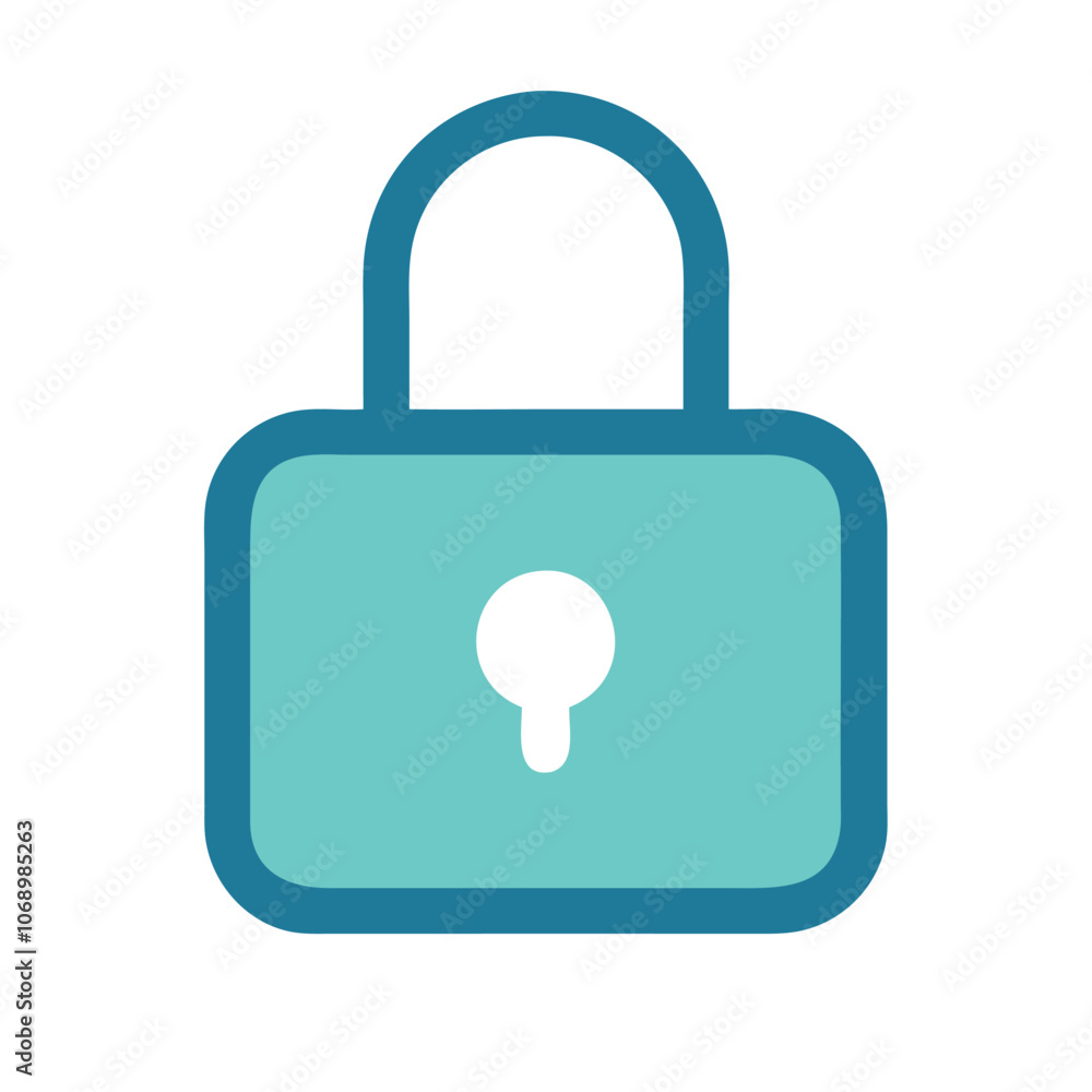Teal Padlock Icon with Keyhole, Simple teal padlock icon with keyhole, symbolizing security, privacy, and protection, suitable for digital security and interface design.
Teal Padlock Icon with Keyhole, Simple teal padlock icon with keyhole, symbolizing security, privacy, and protection, suitable for digital security and interface design.