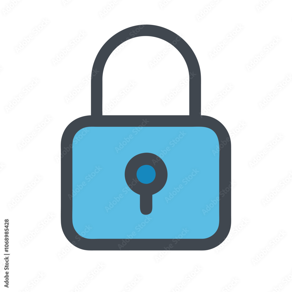 Simple Blue Padlock Icon with Keyhole, Minimalist blue padlock icon with keyhole, symbolizing security, privacy, and protection, suitable for digital interfaces and security-related graphics.
Simple Blue Padlock Icon with Keyhole, Minimalist blue padlock icon with keyhole, symbolizing security, privacy, and protection, suitable for digital interfaces and security-related graphics.