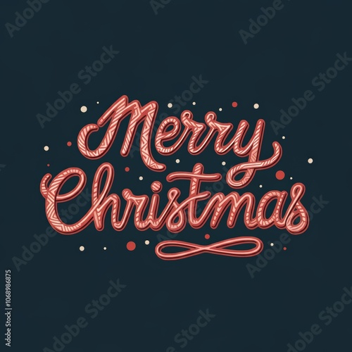 Merry Christmas text design with cute character