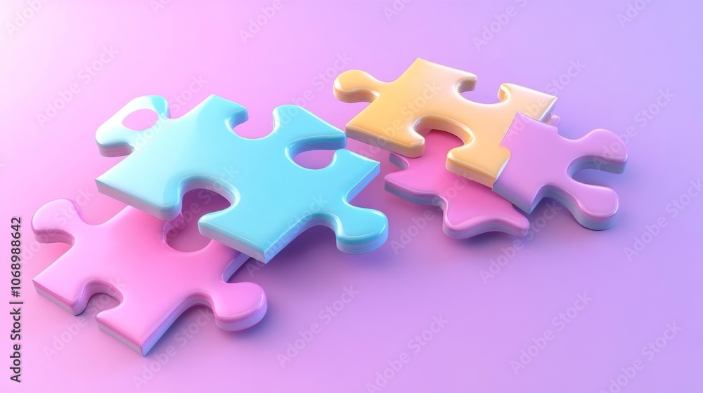 Colorful Puzzle Pieces on a Soft Background Colorful Puzzle Pieces on a Soft Background