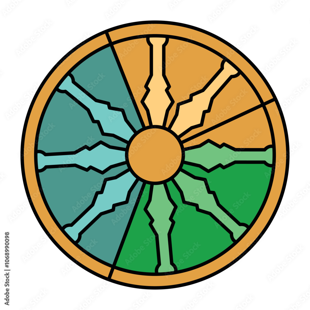 The Eightfold Path line icon.