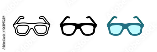 Glasses icon set. eyeglasses sign. for mobile concept and web design. vector illustration on white background