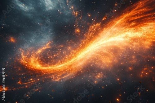 Abstract Fire and Smoke Background Burning Galaxy Cosmic Firestorm Fiery Nebula Star