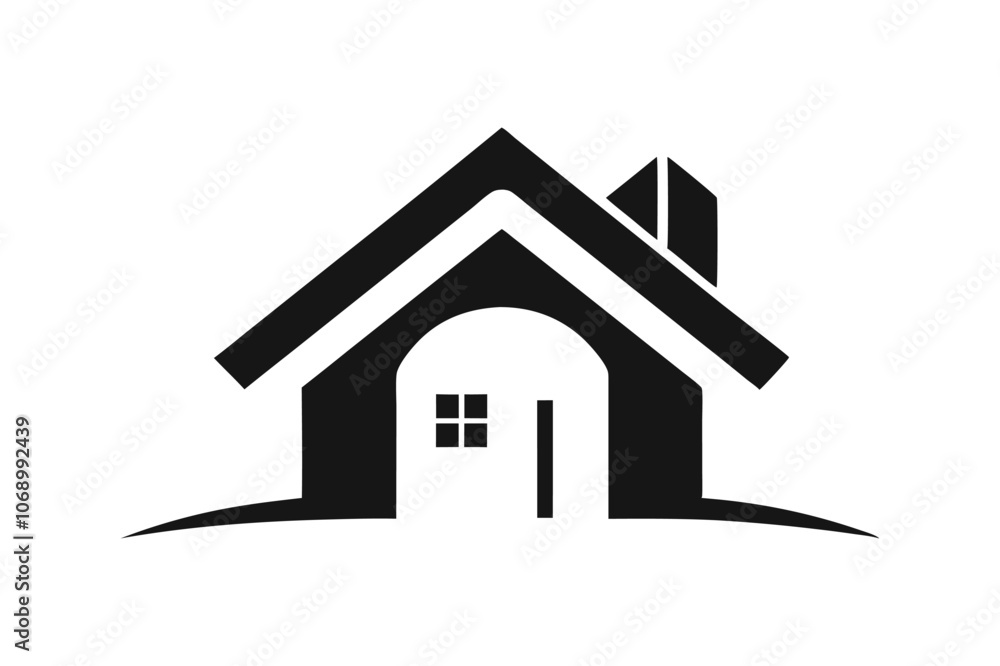 Simple house logo icon silhouette black vector art illustration. Simple house logo icon silhouette black vector art illustration.