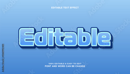 Editable modern 3d style text effects