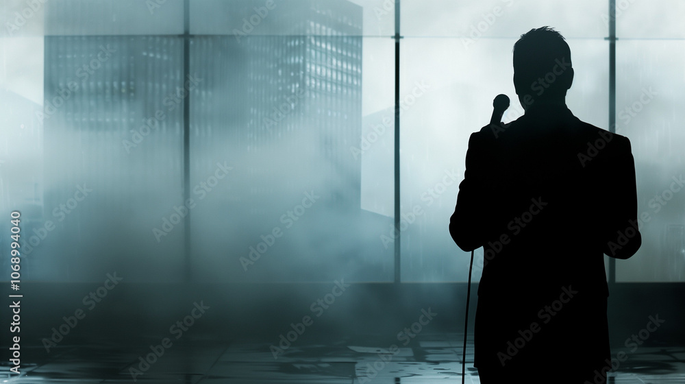 Journalist holding microphone in front of blank newspaper page, symbolizing the critical role of press freedom in society. Journalist holding microphone in front of blank newspaper page, symbolizing the critical role of press freedom in society.