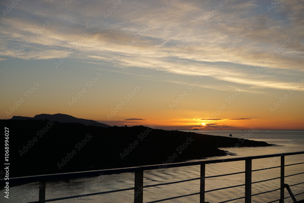 sunrise on the Olbia port sunrise on the Olbia port
