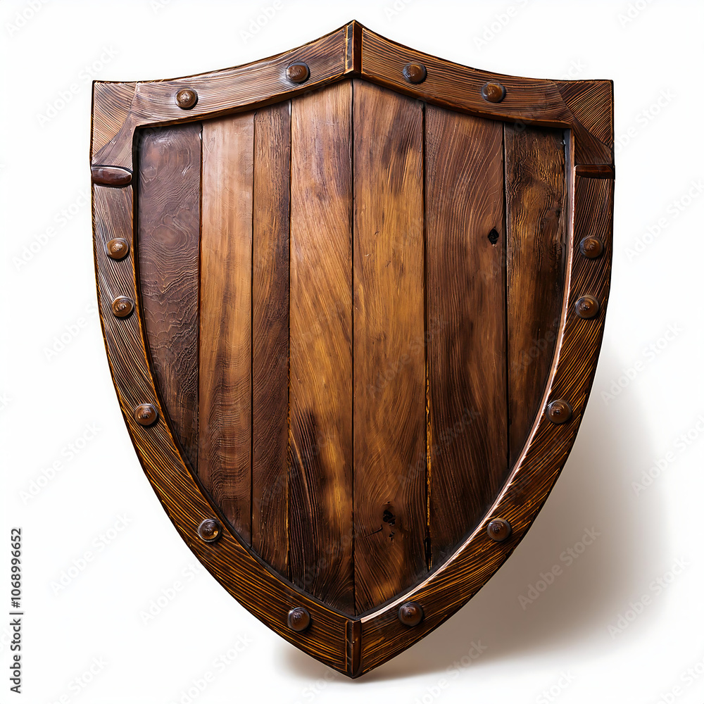 Fototapeta premium wooden shield png available digital use white backgrounds immediately